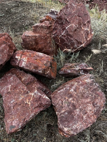 Ландшафтные глыбы красно-фиолетовые 200-1000 килограмм купить в Чебаркуле