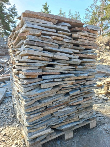 Плитняк златолит серебристый для цоколя, отмостки купить в Чебаркуле