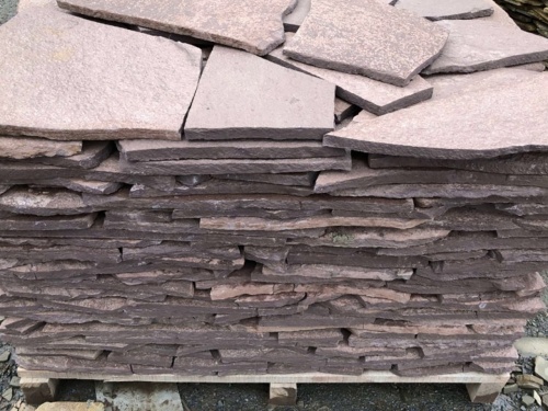 Плитняк лемезит бордовый для облицовки цоколя 20-25 мм  купить в Чебаркуле