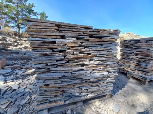 Плитняк златолит серебристый для фасада купить в Чебаркуле