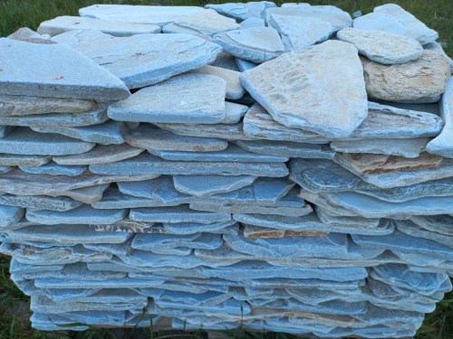 Плитняк златолит зелёный галтованный для цоколя купить в Чебаркуле