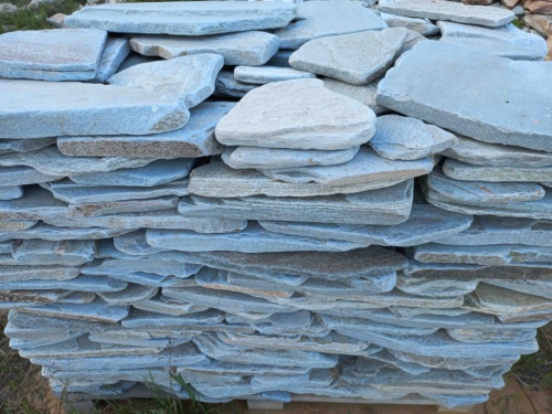 Плитняк златолит зелёный галтованный для цоколя купить в Чебаркуле